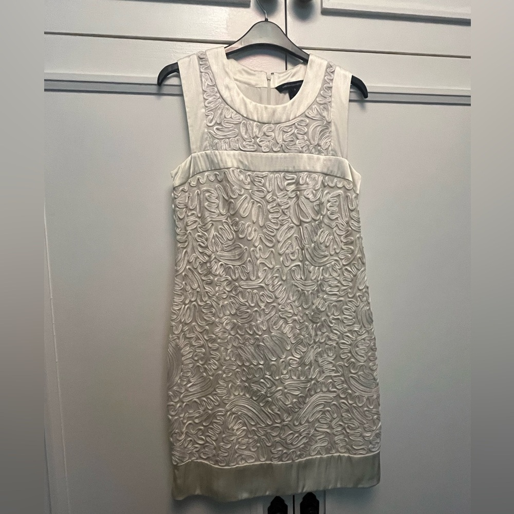 French Connection White Sleeveless Shift Dress